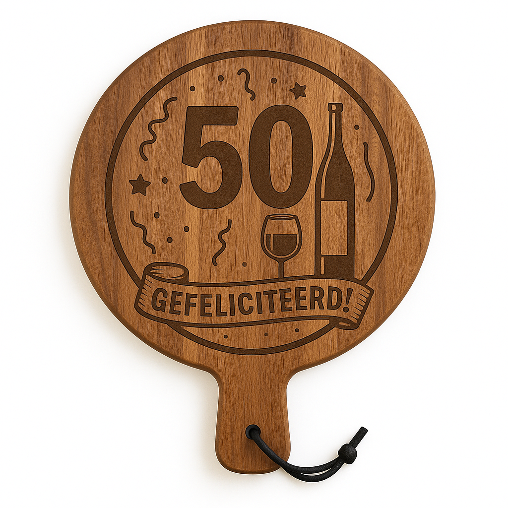 Borrelplank 50 jaar gefeliciteerd Ø29,5cm