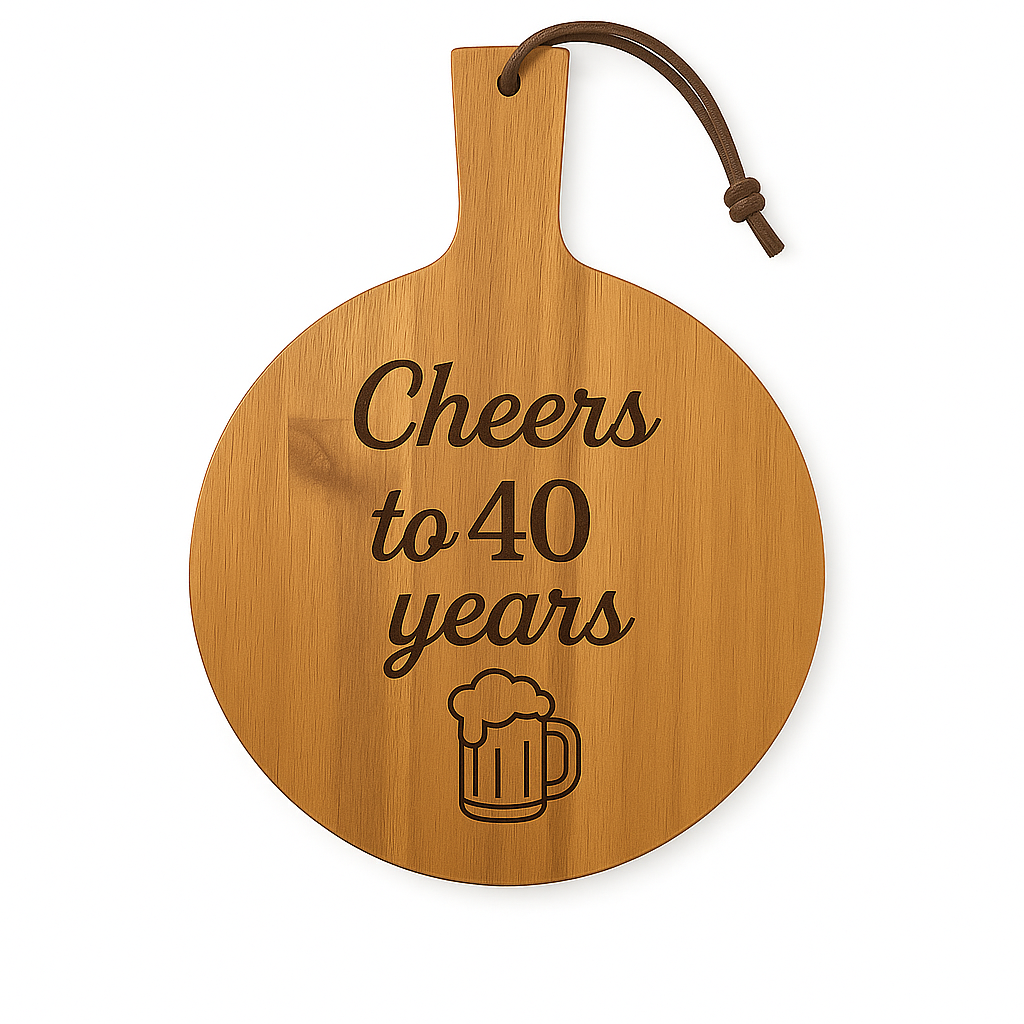 Borrelplank Cheers to 40 years Ø29,5cm