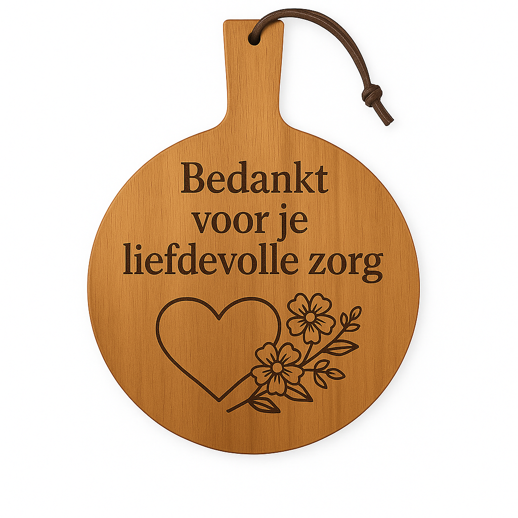 Borrelplank Bedankt voor je liefdevolle zorg ø29,5cm