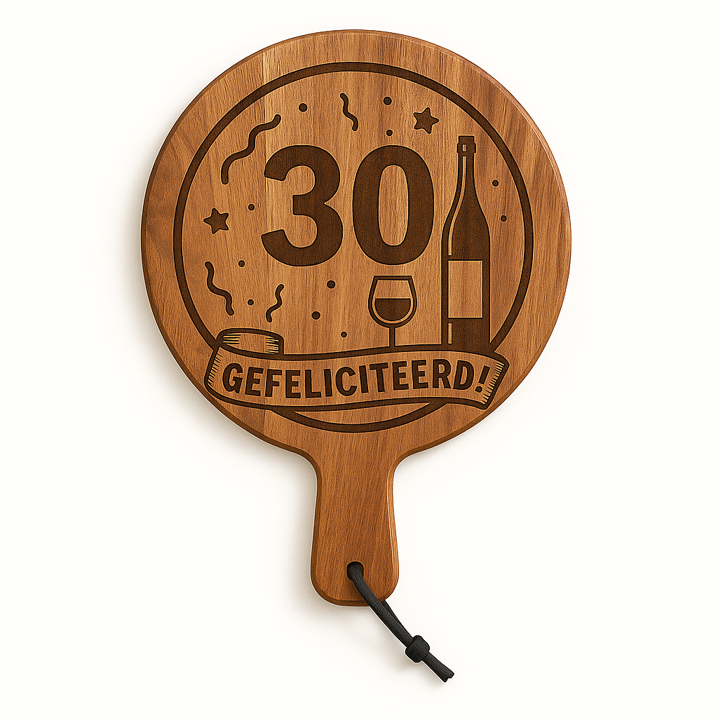 Borrelplank 30 jaar gefeliciteerd Ø29,5cm