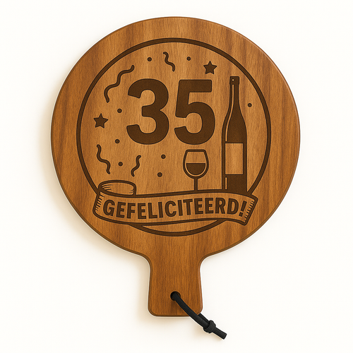 Borrelplank 35 jaar gefeliciteerd Ø29,5cm