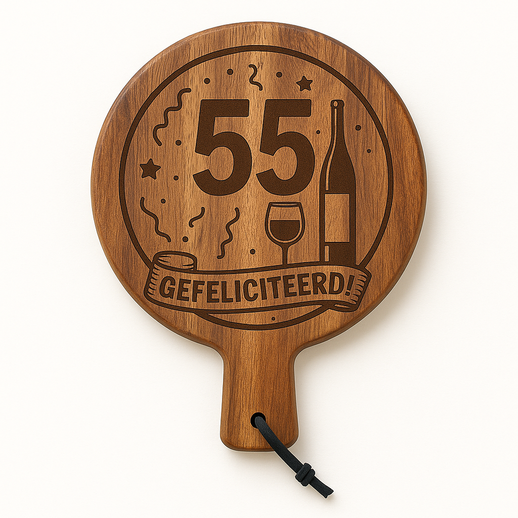 Borrelplank 55 jaar gefeliciteerd Ø29,5cm
