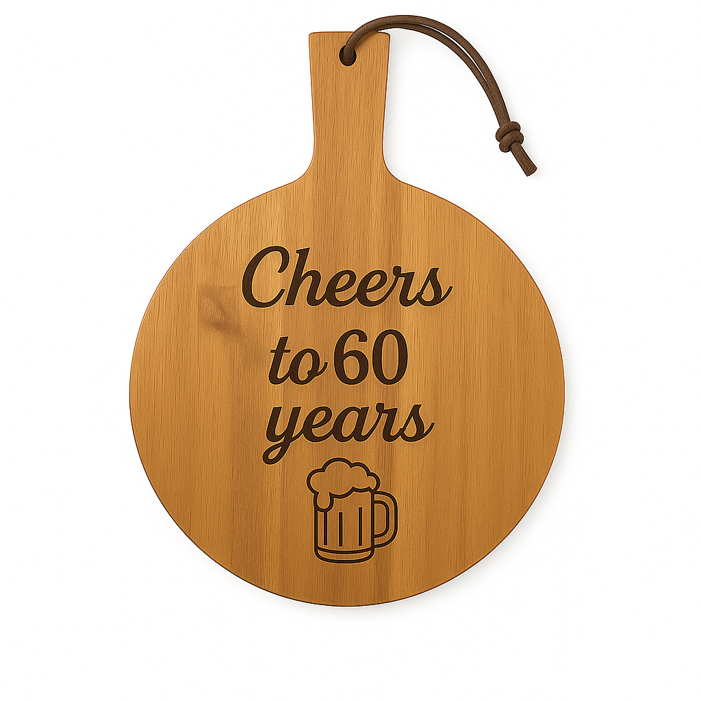 Borrelplank Cheers to 60 years Ø29,5cm