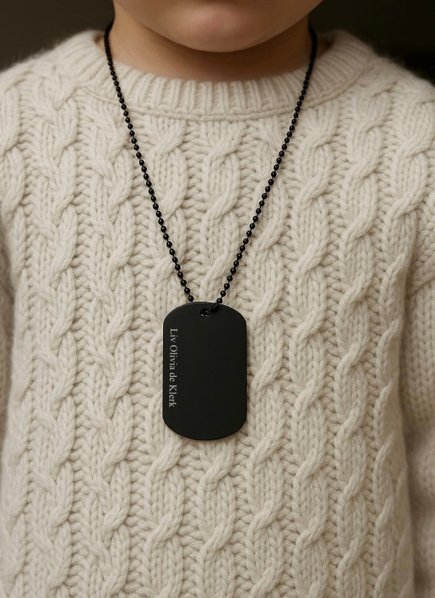 Gepersonaliseerde naamtag/dogtag ketting
