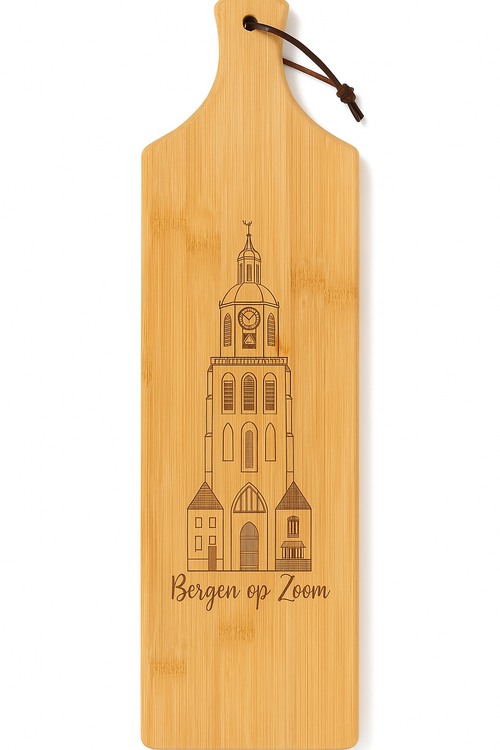 Gepersonaliseerde Bamboe Borrelplank 60x17 cm – Gravure naar Keuze