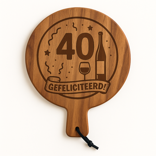 Borrelplank 40 jaar gefeliciteerd Ø29,5cm