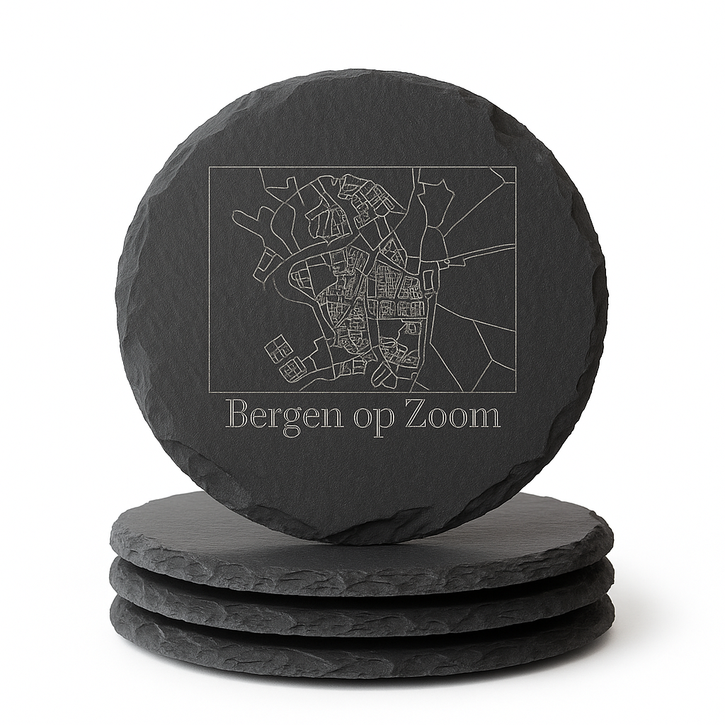 Gepersonaliseerde Leisteen Onderzetters met Gravure – Uniek Cadeau van Natuursteen | Set van 4