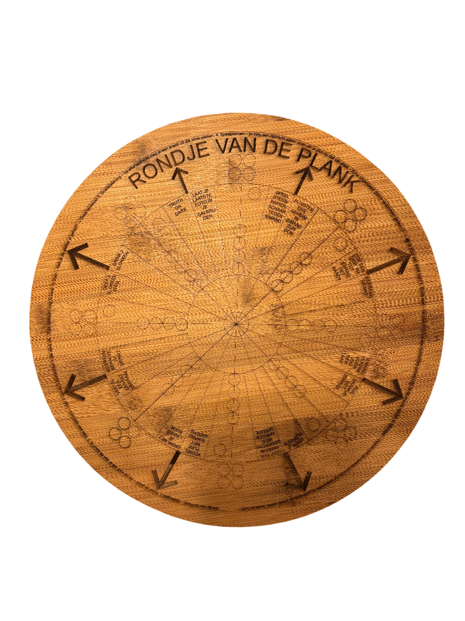 Rondje van de Plank – Houten Draaispel voor Borrel & Feest – Snack & Party Game – Origineel Cadeau